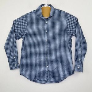 Polo Ralph Lauren Men's Large Shirt Blue White Plaid Long Sleeve Button Up AW13
